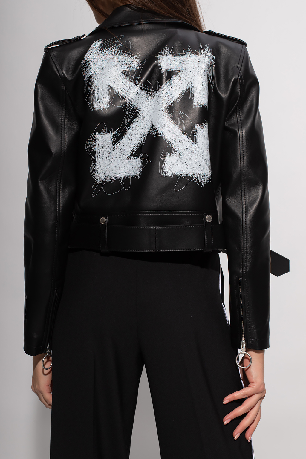 Off white clearance leather jacket